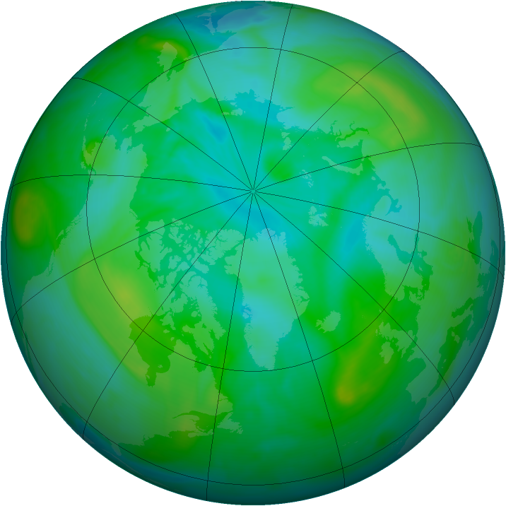 Arctic ozone map for 14 August 2007